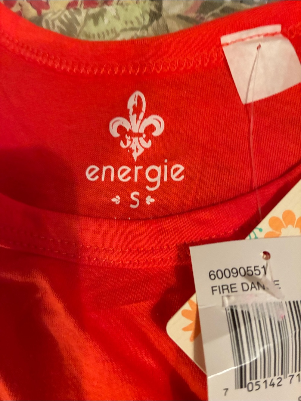 Energie Bright orange Ruffle-Shoulder Tank with Ring Detail - Picture 2 of 6